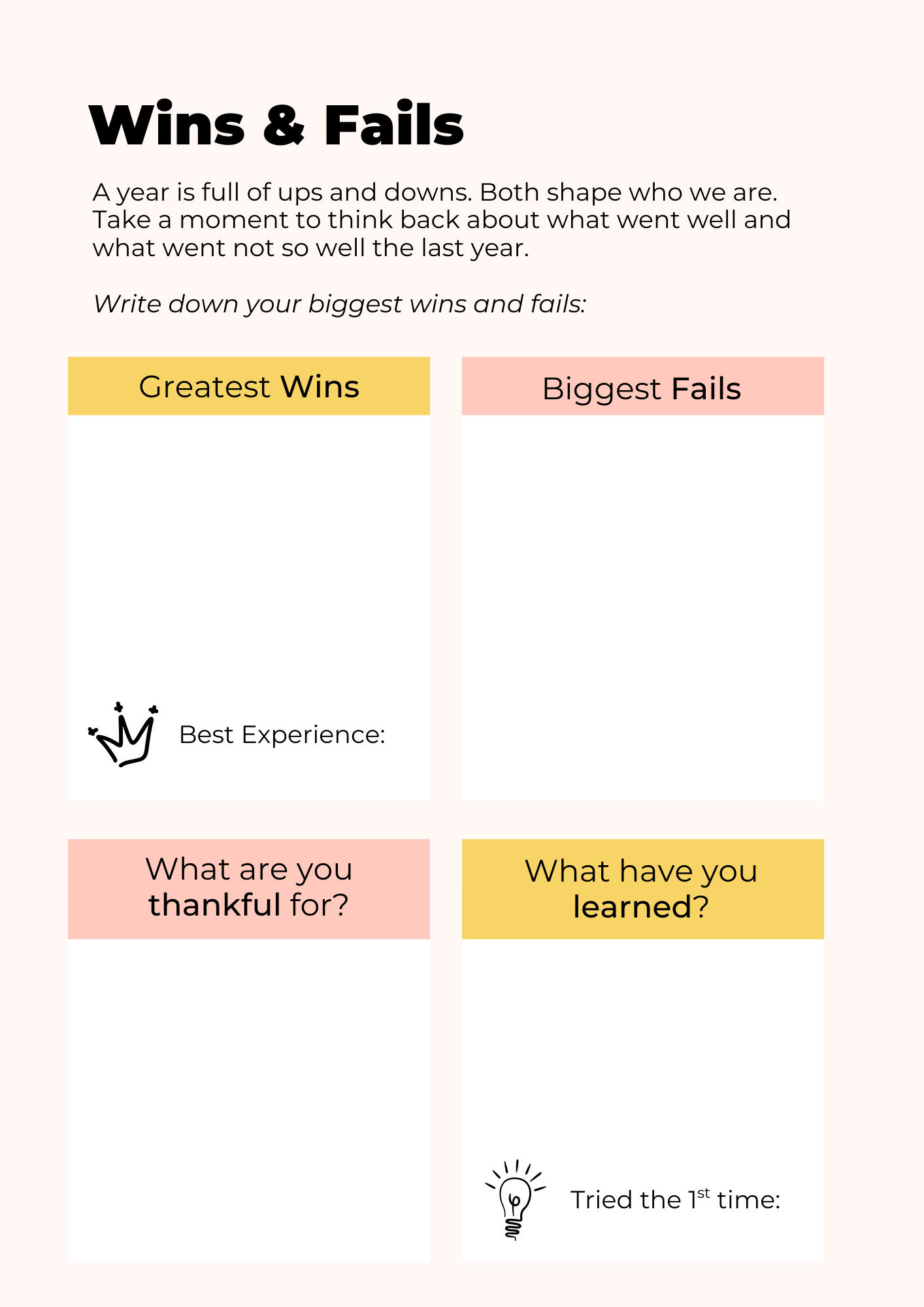 Wins and Fails review page